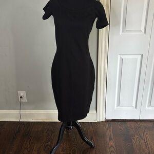 Michael Kors Elegant Black Midi Dress